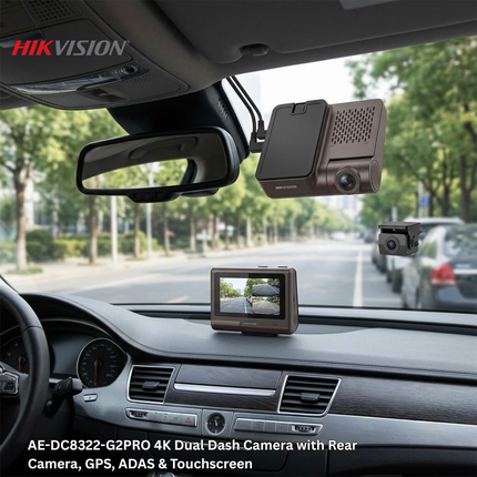 كاميرا سيارة Hikvision AE-DC8322-G2PRO بدقة 4K مع كاميرا خلفية، GPS، ADAS وشاشة لمس