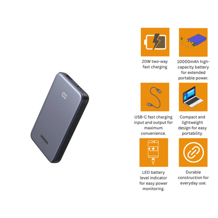 UGREEN Power Bank 10000mAh 20W Two-way Fast Charging | PB507 | 75131B