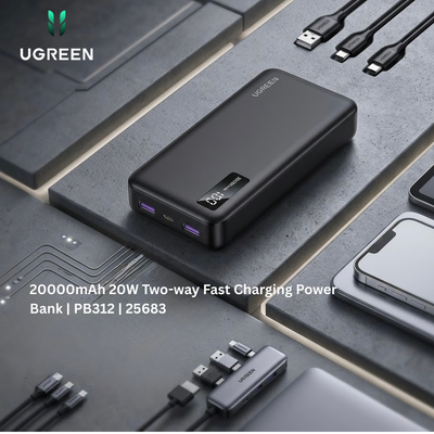 UGREEN 20000mAh 20W Two-way Fast Charging Power Bank | PB312 | 25683