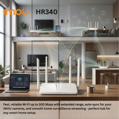راوتر واي فاي ثنائي النطاق AC1200 مع 4 هوائيات عالية الكسب وحماية متقدمة IMOU HR12G