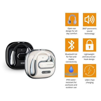 Monster Open Ear AC320 Wireless Bluetooth Earbuds – Bluetooth 5.4