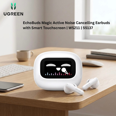 UGREEN EchoBuds Magic Active Noise Cancelling Earbuds with Smart Touchscreen | WS211 | 55137