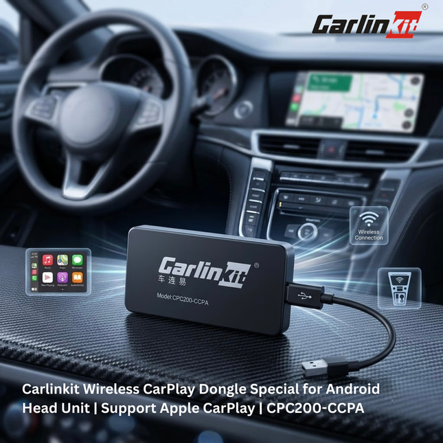 Carlinkit Wireless CarPlay Dongle for Android Head Unit | Apple CarPlay Support | Compatible with BYD Vehicles | CPC200-CCPA