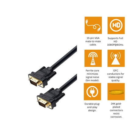 UGREEN 5 Meter VGA Male to Male 1080P@60Hz Cable | VG101