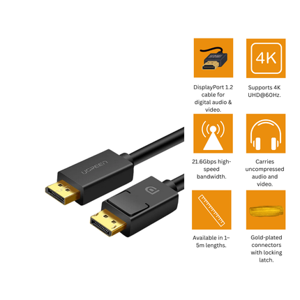 UGREEN DisplayPort 1.2 Cable | 4K@60Hz | DP102