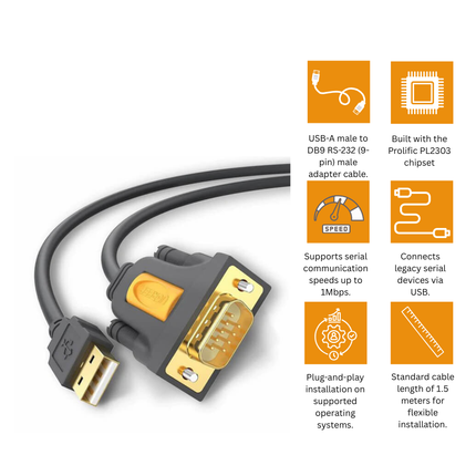 UGREEN USB-A to DB9 RS-232 Adapter Cable | CR104