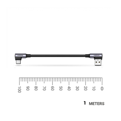 UGREEN Angled USB-C Male To USB2.0 A Male 3A Data Cable (90°Angle) (Black) | US284