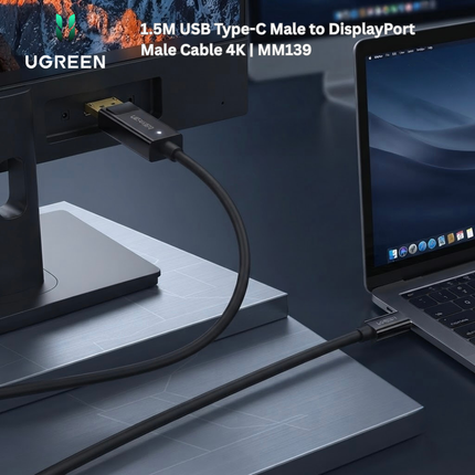 سلك يوجرين USB-C إلى DisplayPort بطول 1.5 متر بدقة 4K متعدد الالوان | MM139