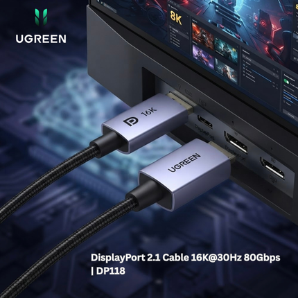 UGREEN DisplayPort 2.1 Cable 16K@30Hz 80Gbps | DP118