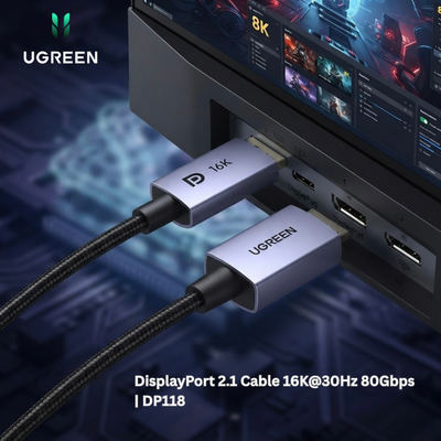 UGREEN DisplayPort 2.1 Cable 16K@30Hz 80Gbps | DP118