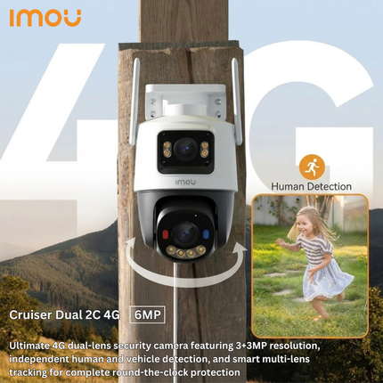 كاميرا مراقبة خارجية IMOU Cruiser Dual 2C بدقة 6 ميجابكسل مع اتصال 4G وعدستين – IPC-S7XCP-6M1TED-EU-V