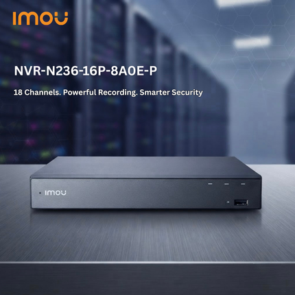 16-Port PoE 36-Channel Network Video Recorder (NVR) for IP Cameras – NVR-N236-16P-8A0E-P IMOU