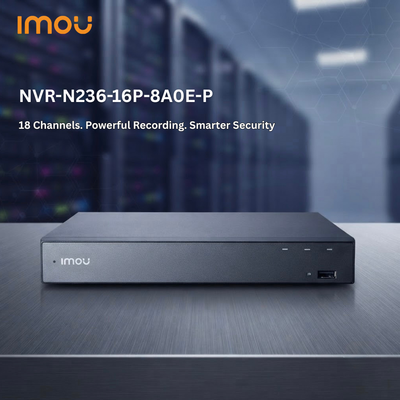 مسجل فيديو شبكي 36 قناة مع 16 منفذ PoE لكاميرات IP – IMOU NVR-N236-16P-8A0E-P