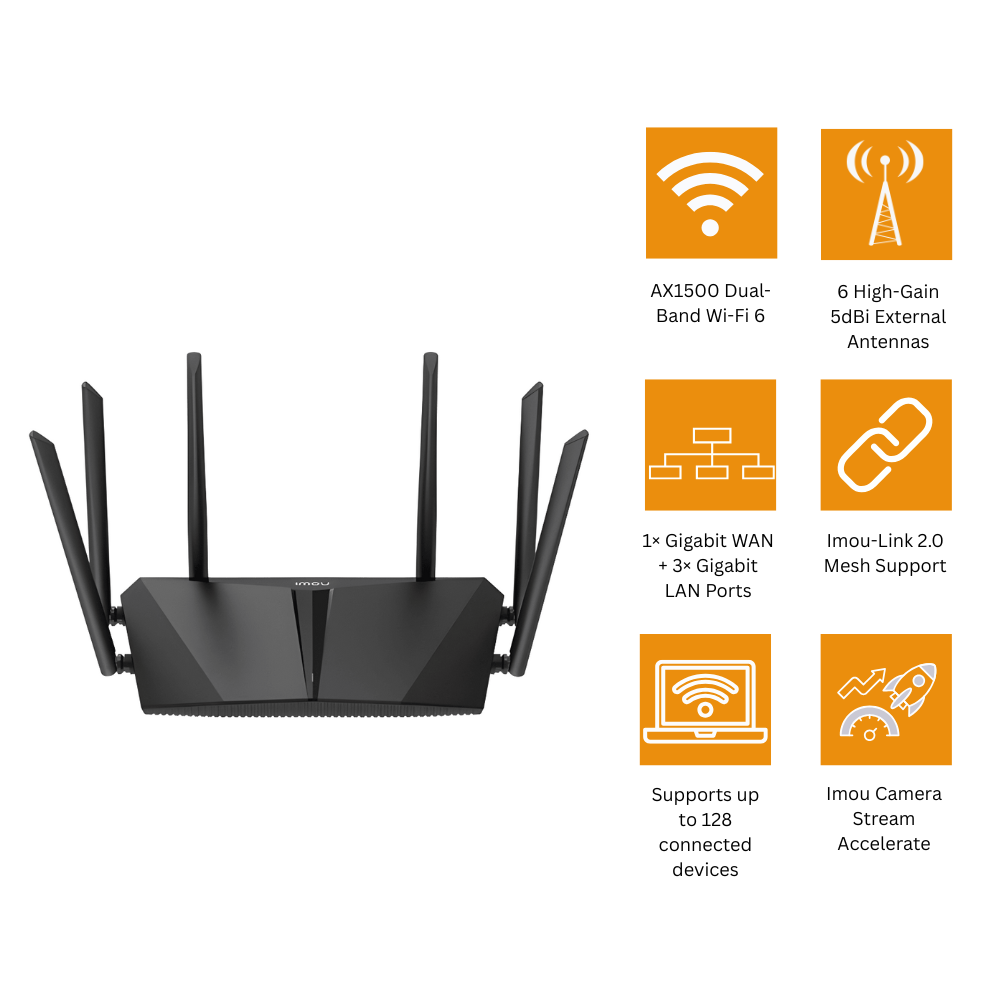 راوتر IMOU HX15 AX1500 ثنائي النطاق Wi-Fi 6 جيجابت راوتر IMOU HX15 AX1500 ثنائي النطاق Wi-Fi 6 جيجابت