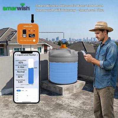 Smart Wireless Ultrasonic Water Tank Level Sensor with WiFi Gateway – SmarLevel Ultra