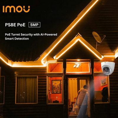 كاميرا مراقبةبدقة 5 ميجابكسل PoE نوع Turret مع كشف ذكي – IPC-PS8EP-5V0