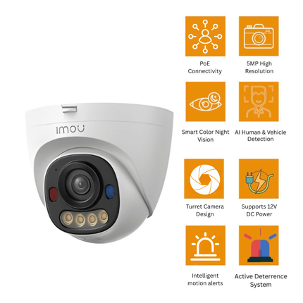IMOU PS8E 5MP PoE Smart Turret Security Camera with AI Detection – IPC-PS8EP-5V0