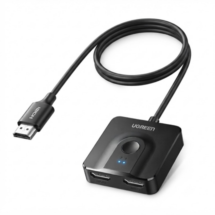 محوّل HDMI يوجرين ثنائي الاتجاه 2×1 و1×2 بدقة 4K@60Hz لون أسود | CM217 | 50966