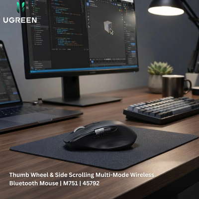 UGREEN Thumb Wheel & Side Scrolling Multi-Mode Wireless Bluetooth Mouse | M751 | 45792