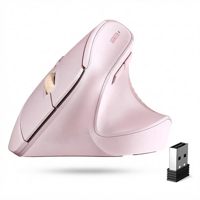 UGREEN 2.4GHz Wireless Vertical Mouse Pink | M571 | 55917