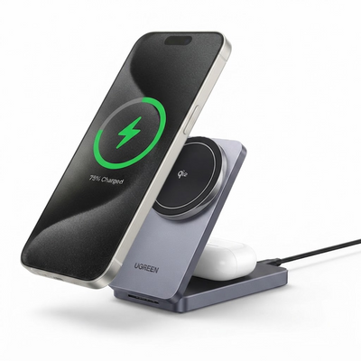 UGREEN 2-in-1 Qi2 Magnetic Wireless Charger | W706 | 45023