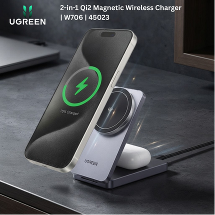 UGREEN 2-in-1 Qi2 Magnetic Wireless Charger | W706 | 45023