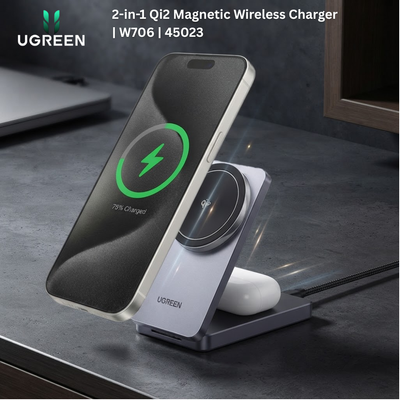 UGREEN 2-in-1 Qi2 Magnetic Wireless Charger | W706 | 45023