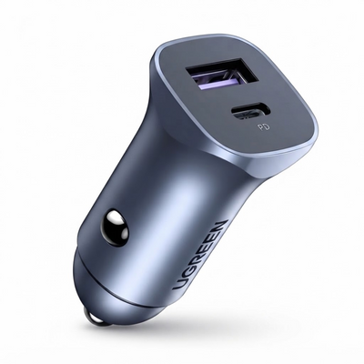 شاحن سيارة سريع يوجرين USB-A / USB-C بقدرة 30W PD PPS موديل | CD130 | 40858