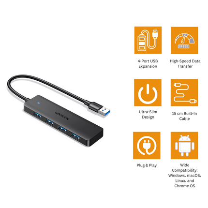 يوجرين موزع USB 3.0 إلى 4 منافذ USB 3.0 | CM219 | 25851