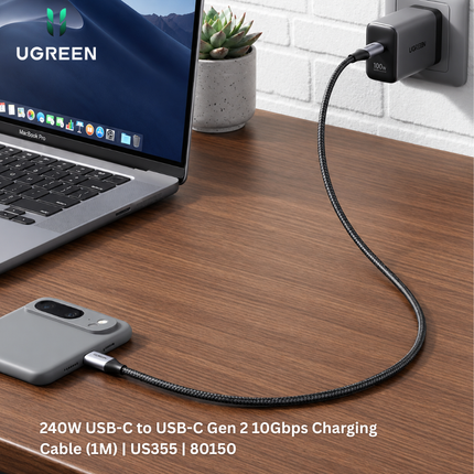 UGREEN 240W USB-C to USB-C Gen 2 10Gbps Charging Cable (1M) | US355 | 80150