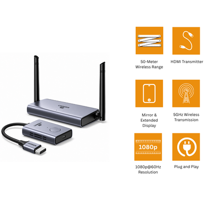 يوجرين موسّع إرسال HDMI لاسلكي بدقة 1080p لمسافة 50 متر | CM506 | 50633A