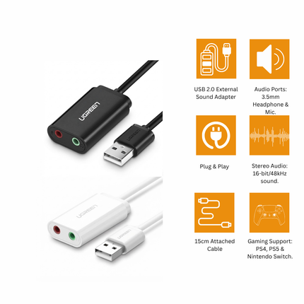 UGREEN USB to 3.5mm Headphone Audio Adapter | US205