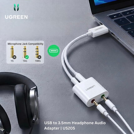 UGREEN USB to 3.5mm Headphone Audio Adapter | US205