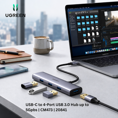 موزّع يوجرين USB-C إلى 4 منافذ USB 3.0 بسرعة 5Gbps بدون منفد للطاقة  | CM473 | 20841