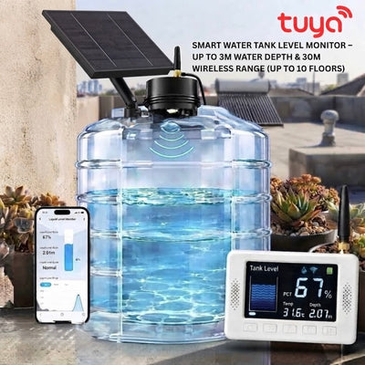 Tuya Smart Water Tank Level Monitor – Up to 3m Water Depth & 30m Wireless Range (Up to 10 Floors)
