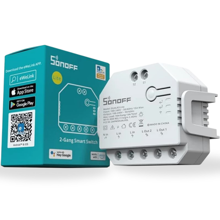SONOFF DualR3 Lite Smart Wi-Fi Dual Relay Switch | Remote Control | Energy Monitoring | Scheduling | Smart Home Automation