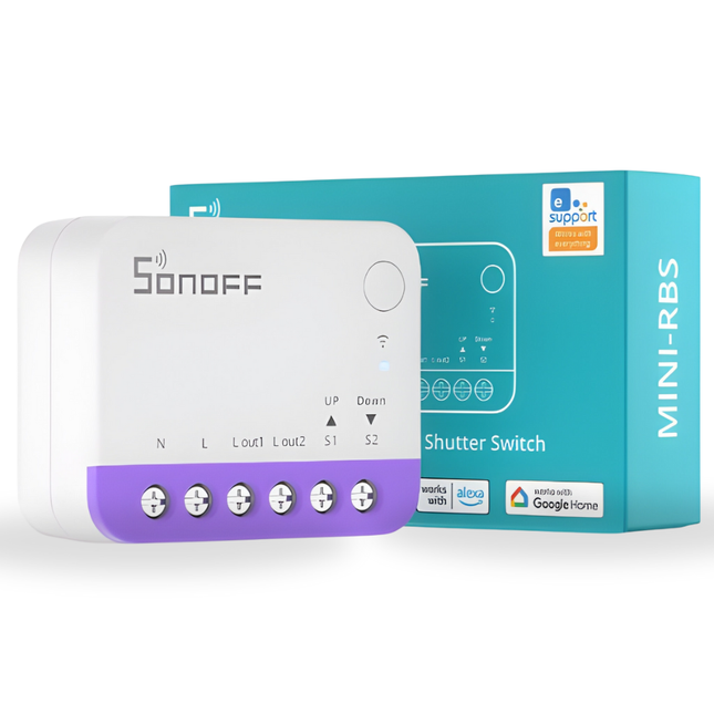 SONOFF MINI-RBS Smart Roller Shutter Switch | Wi-Fi Curtain & Blind Controller| DIY Module | Remote Control | Smart Home Automation