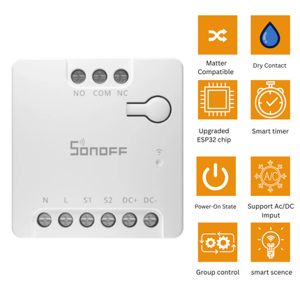 SONOFF MINI-D Smart Wi-Fi Switch | No Neutral Wire | DIY Module | Remote Control | Smart Home Automation