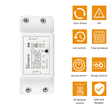 SONOFF RFR2 Smart Wi-Fi RF Bridge | 433MHz Compatible | Remote Control via eWeLink | Smart Home Automation