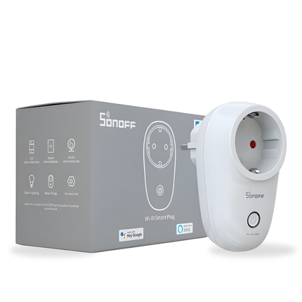 SONOFF S26 TPF Wi-Fi Smart Plug | 16A High-Power Smart Socket | Remote & Voice Control | Works with Alexa & Google Home | App Control | EU Plug