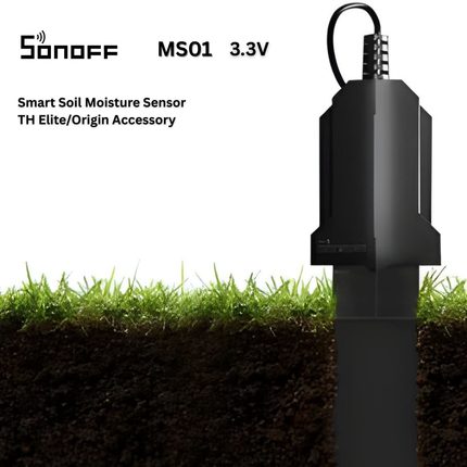 SONOFF MS01 3.3V Soil Moisture Sensor | Smart Plant & Irrigation Sensor | Analog Moisture Detection | Compatible with SONOFF TH Series | Smart Agriculture & Garden Automation