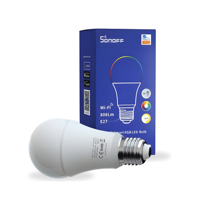 SONOFF B05-BL-A60 Smart Wi-Fi LED Bulb | 9W A60 E27 | Dimmable & Color Adjustable | Voice Control | Smart Home Lighting