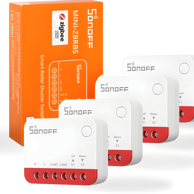 SONOFF MINI-ZBRBS 4-Pack Zigbee Smart Switch Module | Compact Relay for Roller Shutter & Curtain Control