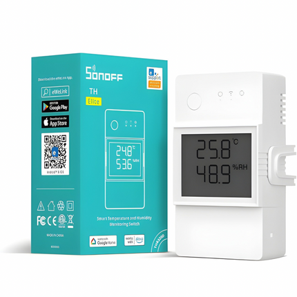 SONOFF THR320D Smart Wi-Fi Temperature & Humidity Monitoring Switch | 20A Power Control | Compatible with TH Sensor | Smart Home Automation