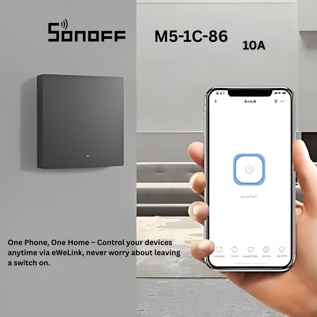 SONOFF M5 Series UK Size 7*7 Smart Wi-Fi Touch Switch |Wall Switch | Remote Control | Scheduling | Smart Home Automation