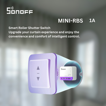 SONOFF MINI-RBS Smart Roller Shutter Switch | Wi-Fi Curtain & Blind Controller| DIY Module | Remote Control | Smart Home Automation