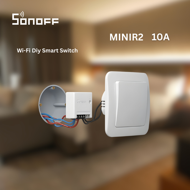SONOFF MINIR2 Smart Wi-Fi Switch | DIY Relay Module | Remote Control via eWeLink | Smart Home Automation