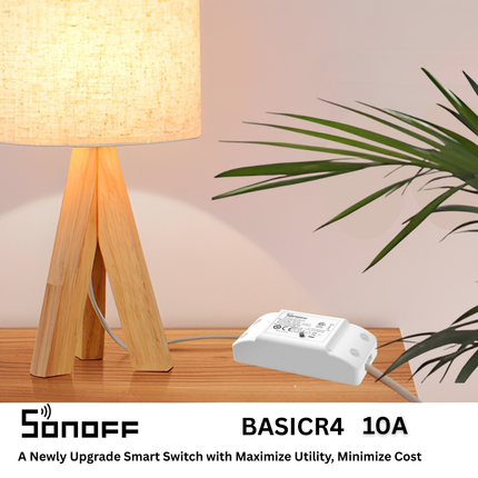 SONOFF BASICR4 Smart Wi-Fi Switch | DIY Relay Module | Remote Control via eWeLink | Smart Home Automation