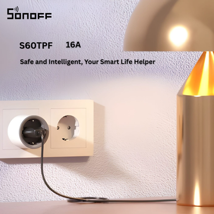 SONOFF S60TPF Smart Wi-Fi 16A Plug | Power Monitoring | Timer & Scheduling | Smart Home Automation