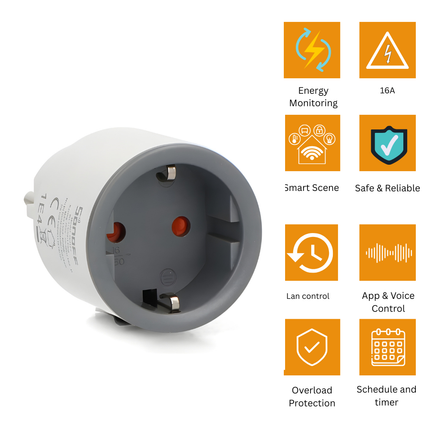 SONOFF S60TPF Smart Wi-Fi 16A Plug | Power Monitoring | Timer & Scheduling | Smart Home Automation